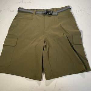 Orvis Cargo Hiking Shorts Mens 32 Olive Green Built In Belt Utility Outdoor